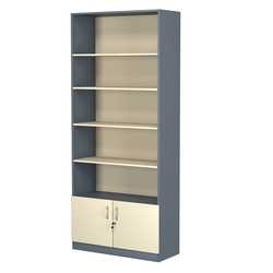 Стеллаж из ДСП с 4-мя полками 400x900 мм серии LEVEL-4 №14 (З/C - ДВП), Темно-серый + Крем Вайс