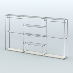 Торговая система ХРОМ без ДСП 3600 мм с прозрачными полками и поручнями №2, Белый