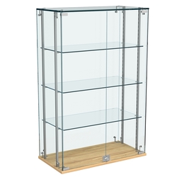 Витрина Истра настольная №22-РЕГ с регулировочными стеклянными полками, Дуб Золотистый