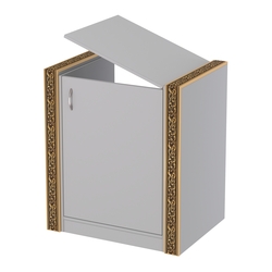 Недорогой прилавок-проход с декоративными молдингами №ПДМ-ПР-600, Серый