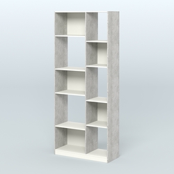 Стеллаж из ДСП серии ЛОФТ №9-1, Метрополитан Грей + Белый