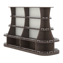 Островной низкий стеллаж ГАРАНТ №3-О с ограничителями, Дуб Венге + Белый