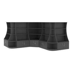 Угловой низкий стеллаж ГАРАНТ №4, Черный