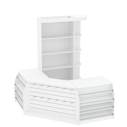Комплект кассовой зоны с открытыми стеллажами малый №1, Белый
