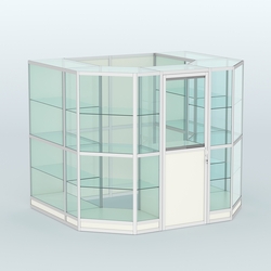 Павильон из профиля пристенный №7г (4,32 кв. м), Белый