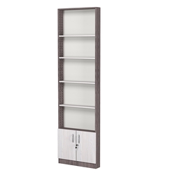 Стеллаж из ДСП с 4-мя полками 100x600 мм серии LEVEL-4 №1 (З/C - ДВП), Ясень Анкор темный + Ясень Анкор светлый