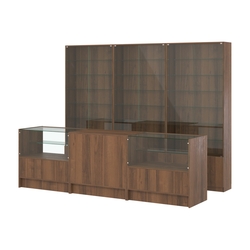 Комплект витрин с регулировочными полками NE-6 №12 и прилавков ЭК-3, Орех