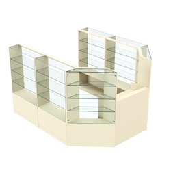 Торговый пристенный островок ГРАЦИЯ №7 (открытый) (5.24 кв.м), Крем Вайс