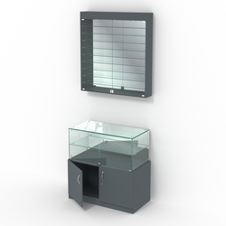 Комбинированный прилавок-витрина зеркальный КПВ-01-08, Темно-Серый