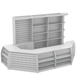 Комплект кассовой зоны со скошенным под кофемашину большой №3-1, Серый