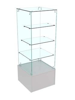 Прилавок со стеклянным каркасом Истра №32 (открытый), Серый