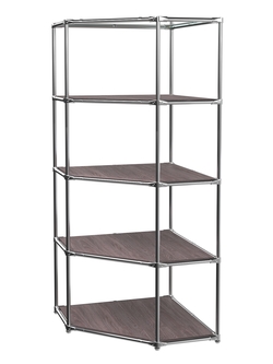 Угловой стеллаж Хром №3 с полками ДСП 16 мм, Ясень Анкор темный - U31105