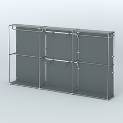 Торговая система ХРОМ (задняя стенка - ДСП) 3600 мм с поручнями №5, Темно-Серый