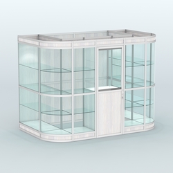 Павильон из профиля пристенный №8в (4,05 кв. м), Ясень Анкор светлый