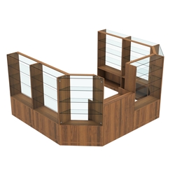 Торговый пристенный островок ГРАЦИЯ №9 (открытый) (7.43 кв.м), Орех