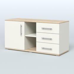 Тумба сервисная Фламинго, цвет антрацит + акация, Белый + Дуб Сонома