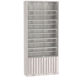 Витрина серии "Смок" №1-ДП-900 (с доп. полками), Ясень Анкор светлый - U31104