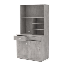 Офисная мини-кухня ВЕКТОР №6, Бетон Чикаго светло-серый F186 ST9