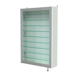 Витрина настенная №2-5А высокая с девятью полками серии Collecto, Белый