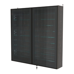 Витрина настенная №4-5А с девятью прозрачными полками серии Collecto, Дуб Венге