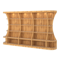 Пристенный высокий стеллаж ГАРАНТ №3-О с ограничителями, Дуб Золотистый