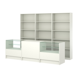 Комплект стеллажей ЭК-01 и прилавков ЭК-3, Белый