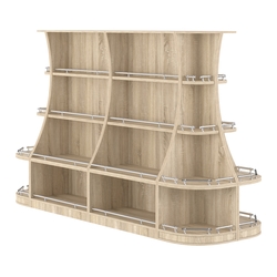 Островной низкий стеллаж ГАРАНТ №3-О с ограничителями, Дуб Сонома