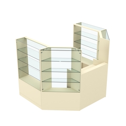 Торговый пристенный островок ГРАЦИЯ №1 (открытый) (3.3 кв.м), Крем Вайс