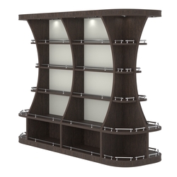 Островной высокий стеллаж ГАРАНТ №3-О с ограничителями, Дуб Венге + Белый