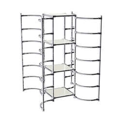 Хромированное вешало ДУГА №4-3 с полками ДСП 16 мм, Белый