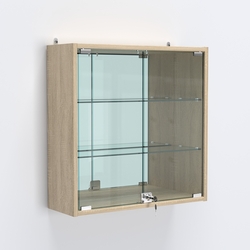 Витрина настенная №201-2А с зеркалом, Дуб Сонома