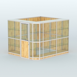 Павильон из профиля угловой №6г (5,5 кв.м), Дуб Золотистый