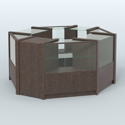 Торговый островок в стиле ЛОФТ восьмиугольный №5 (5,38 кв.м), Дуб Венге