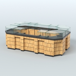 Торговый островок GOLD №4 (6,75 кв.м), Черный и Дуб Золотистый 10-U1148