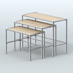 Комплект столов №1-4 с полками ДСП 16мм, Дуб сонома