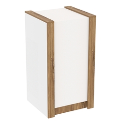 Прилавок из ДСП Модерн №1-600 с двумя полками, Белый + Дуб Канзас коричневый