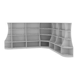 Угловой низкий стеллаж ГАРАНТ №3-О с ограничителями, Серый