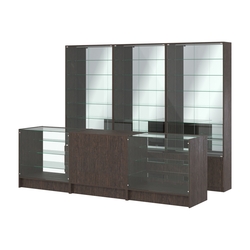 Комплект витрин с регулировочными полками NE-6 №12-2 и прилавков ЭК-4, Дуб Венге