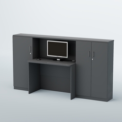 Ресепшен с тумбами и дверками ВЕГА №1, Темно-Серый