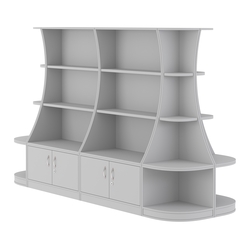  Островной низкий стеллаж ГАРАНТ №3, Серый