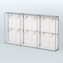 Торговая система ХРОМ (задняя стенка - ДСП) 3600 мм с поручнями №4, Ясень Анкор светлый