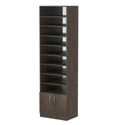 Стеллаж из ДСП с 8-ю полками 400x600 мм серии LEVEL-8 №7-2 (З/C - ЗЕРКАЛО), Дуб Венге