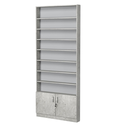 Стеллаж из ДСП с 7-ю полками 100x900 мм серии LEVEL-7 №8 (З/C - ДВП), Метрополитан Грей