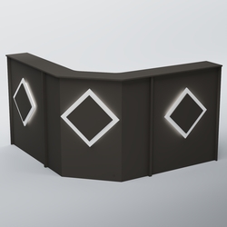 Ресепшен Г-образный РОМБ №3, Черный