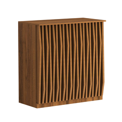 Торговый стол-прилавок широкий с планками серии ОРНАМЕНТ №20, Орех