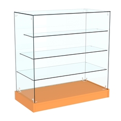 Прилавок Истра со стеклянными полками расположен-ными "лесенкой" №3 (открытый), Оранжевый 0132 BS