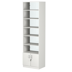 Стеллаж из ДСП с 5-ю полками 400x600 мм серии LEVEL-5 №7-1 (З/C - СТЕКЛО), Белый