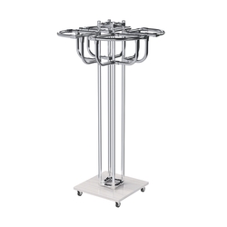 Торговое хромированное вешало с усиленными поручнями СЕКТОР №4, Ясень Анкор светлый - U31104