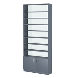 Стеллаж из ДСП с 7-ю полками 250x900 мм серии LEVEL-7 №11-1 (З/C - СТЕКЛО), Темно-Серый