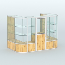 Павильон из профиля пристенный №4б (4,05 кв. м), Дуб Золотистый